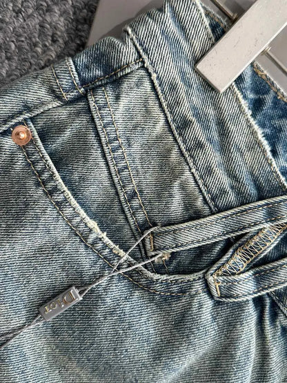 Frayed Hem Vintage Denim Shorts
