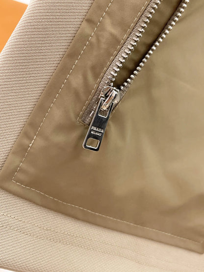 Color‑Block Zipper Cargo Shorts
