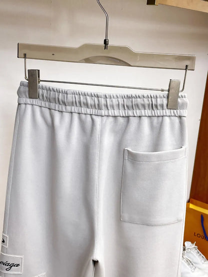 Multi‑Embroidered Patch Straight‑Leg Pants