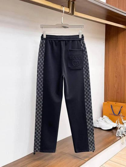 Interlocking Pattern Side Stripe Drawstring sweatpants