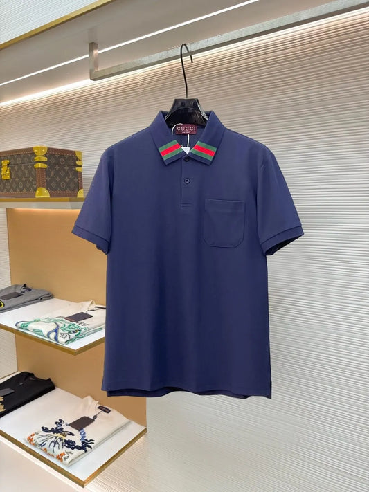 Classic Contrast Striped Polo Shirt