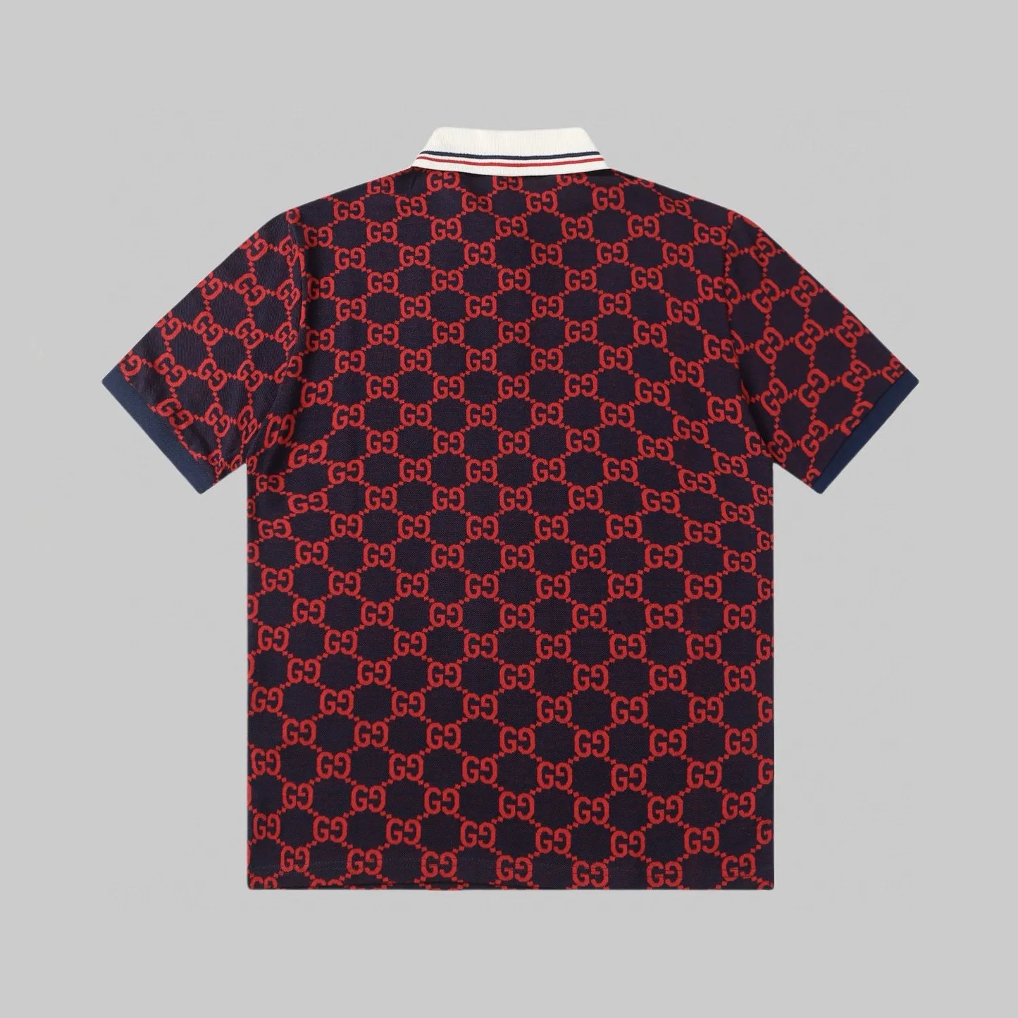 All‑Over Print Color‑Blocked Polo Shirt