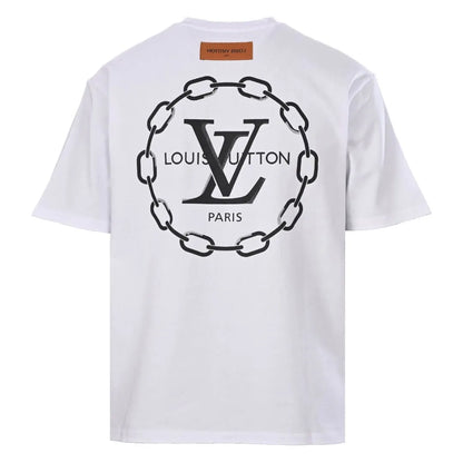 Back Chain Circle Letter Print T-Shirt
