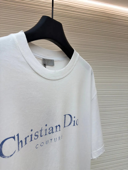 Vintage Script Letter Print T-Shirt