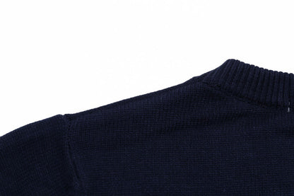 Front Letter Crewneck Knit Sweater