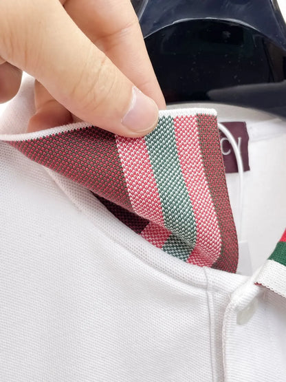 Classic Contrast Striped Polo Shirt