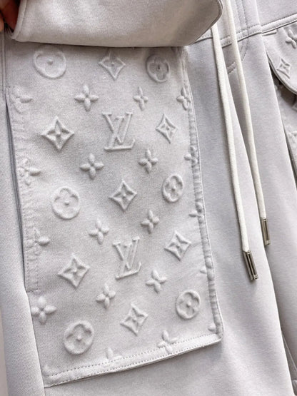 Embossed Monogram Cargo Casual Shorts