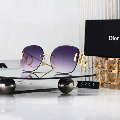 Rimless Gradient Oversized Square Sunglasses