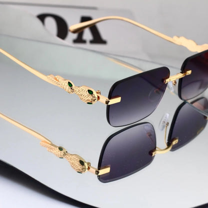 Snake Temple Rimless Square Sunglasses