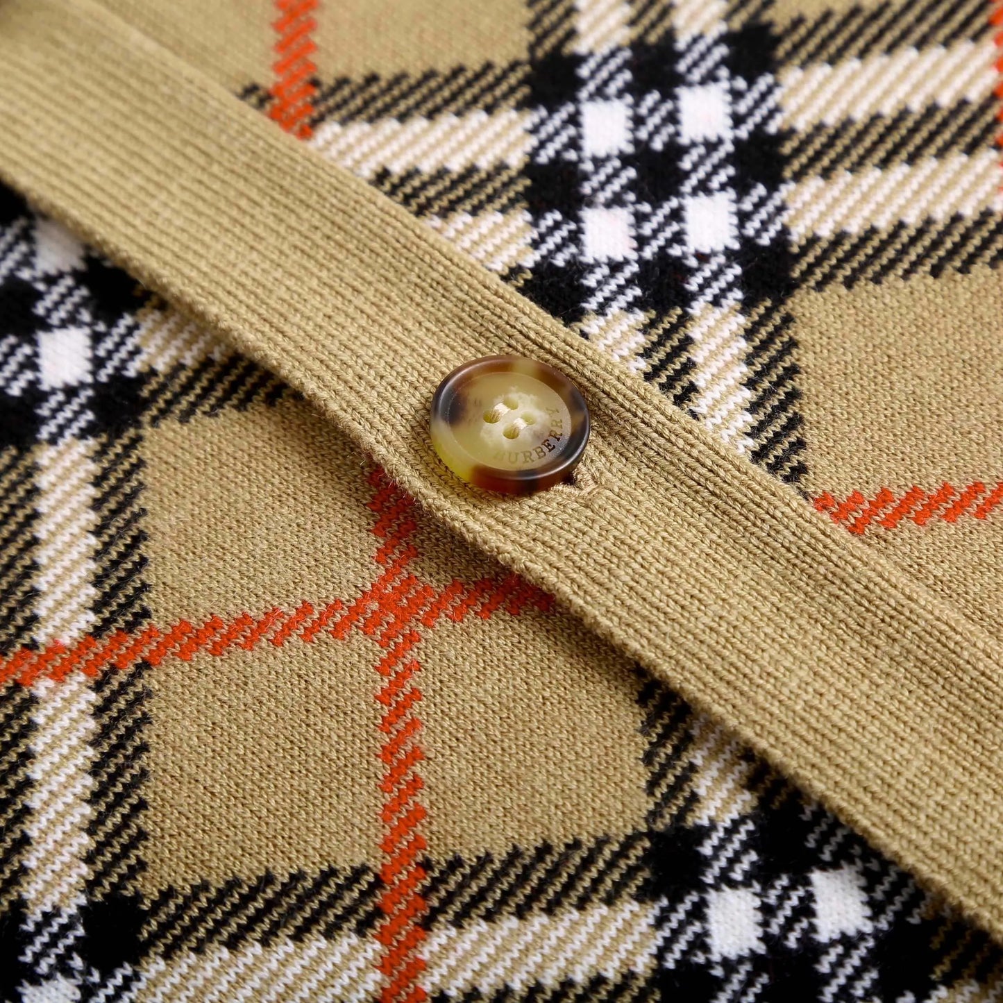 Twill Plaid Cotton‑Wool Blend Cardigan Jacket