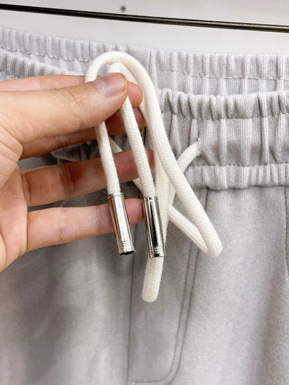 Geometric Stitching Adjustable‑hem Pants