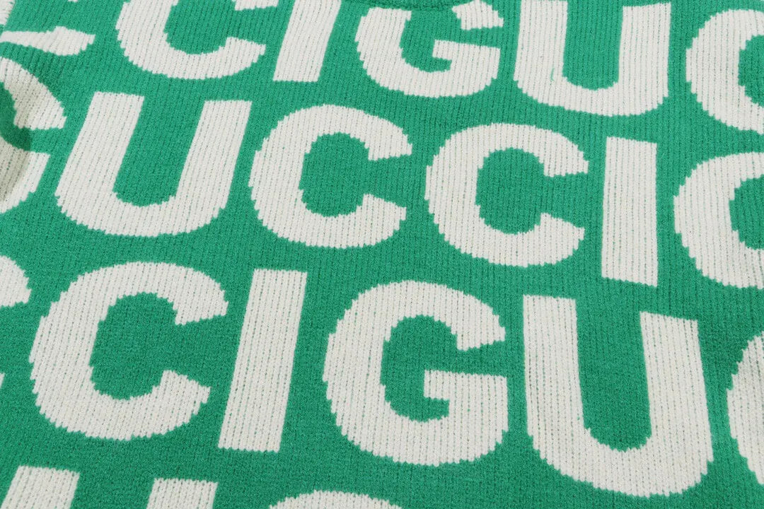 Letter Print Jacquard Sweater