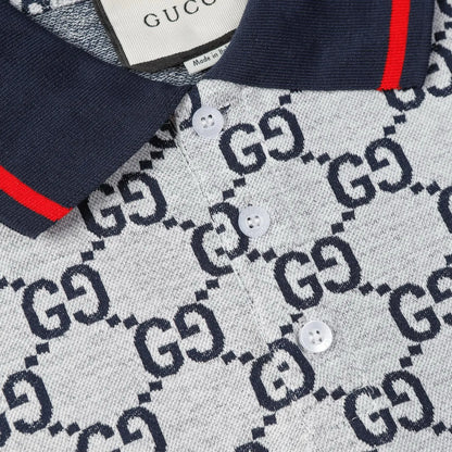 All‑Over Print Color‑Blocked Polo Shirt