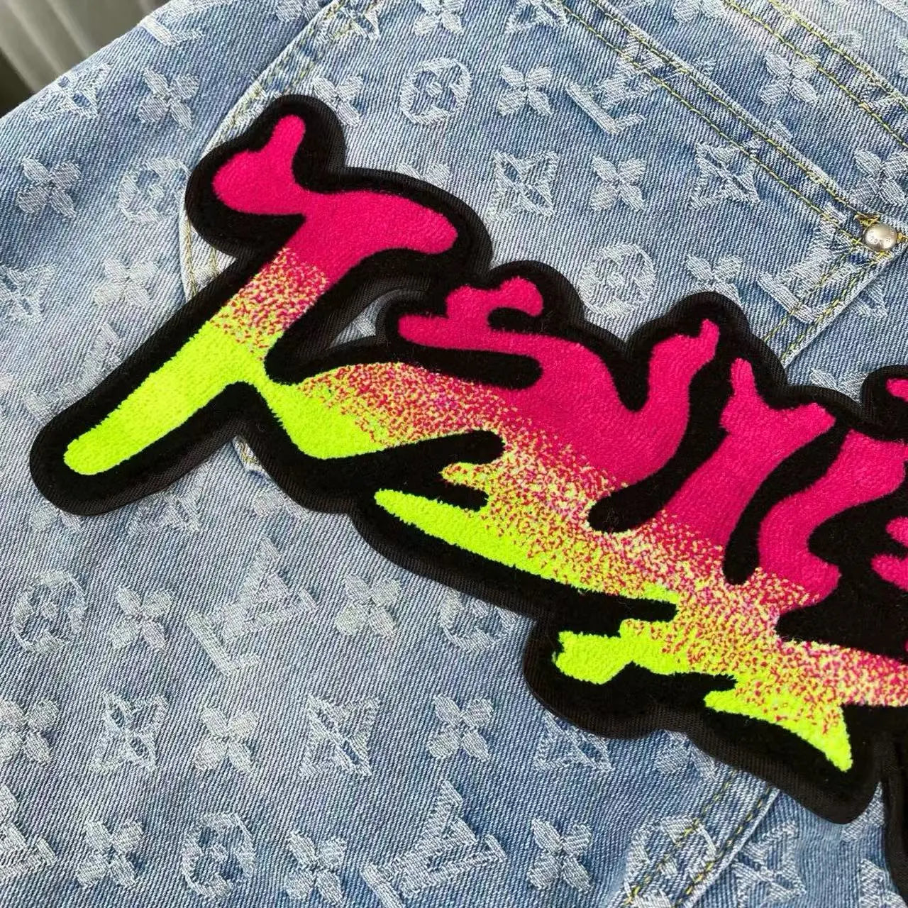 All-Over Letter Print Jeans