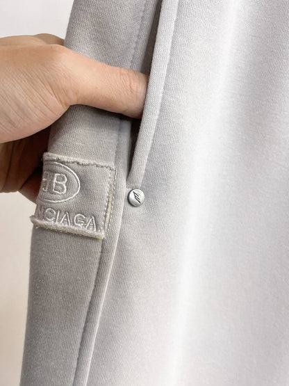 Side Multi‑Patch Decorated Straight Pants