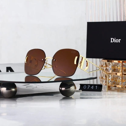 Rimless Gradient Oversized Square Sunglasses