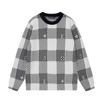 Checkered Monogram Knit Sweater