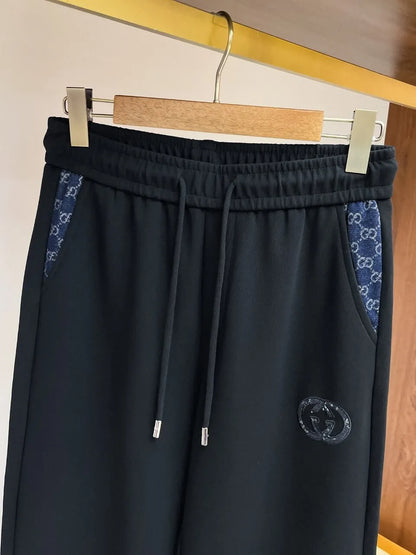 Jacquard Patch Pocket Straight Pants