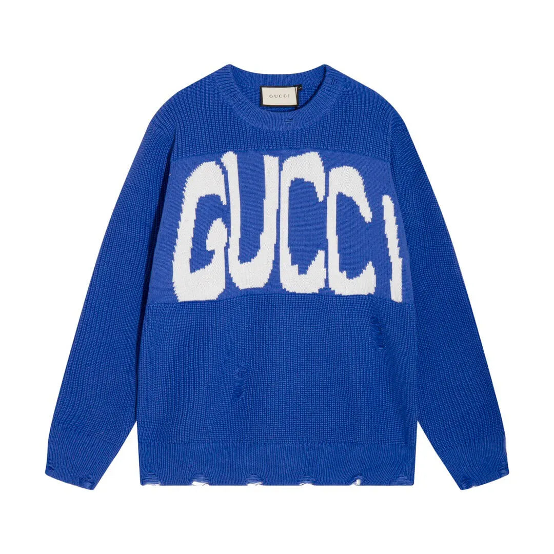 Distressed Crewneck Sweater