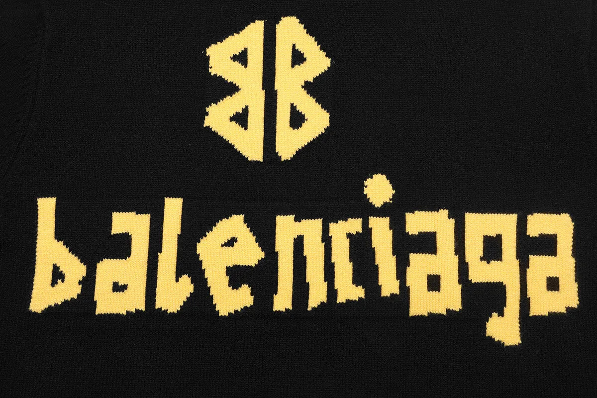 Vintage Letter Crew Neck Knit Sweater