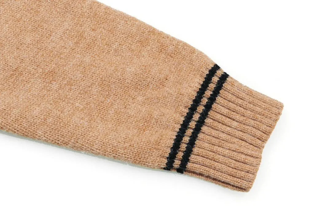 Crest Striped Trim Sweater