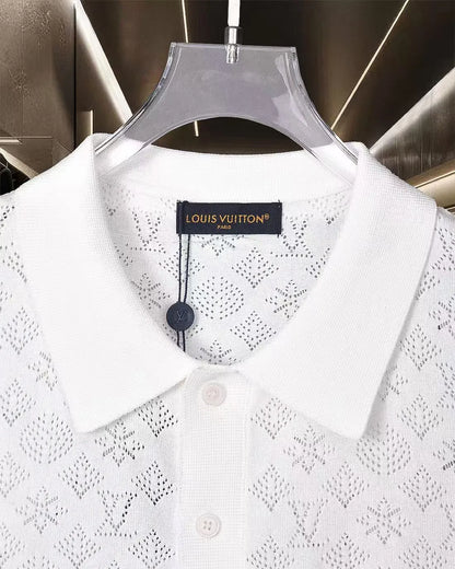 Hollow-out jacquard T-shirt