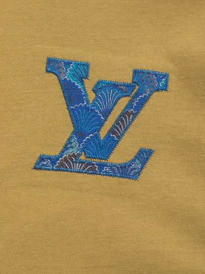 Blue Satin Embroidered T-Shirt