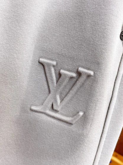 Simple Embossed   Straight‑fit Pants