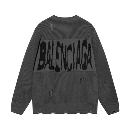 Distressed Crewneck Sweater
