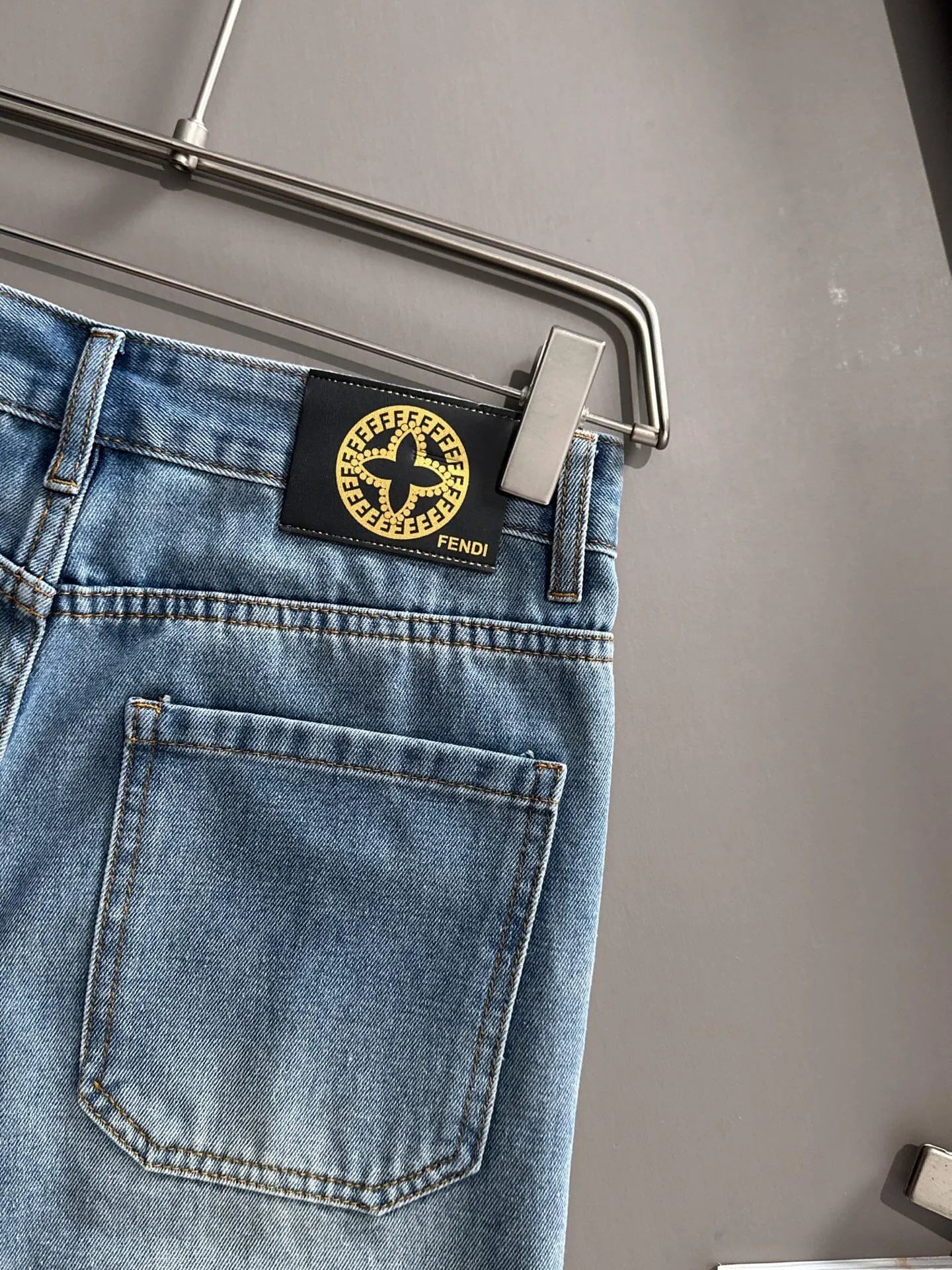 Patchwork Trim Distressed Denim Shorts