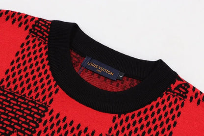 Checkered Monogram Knit Sweater