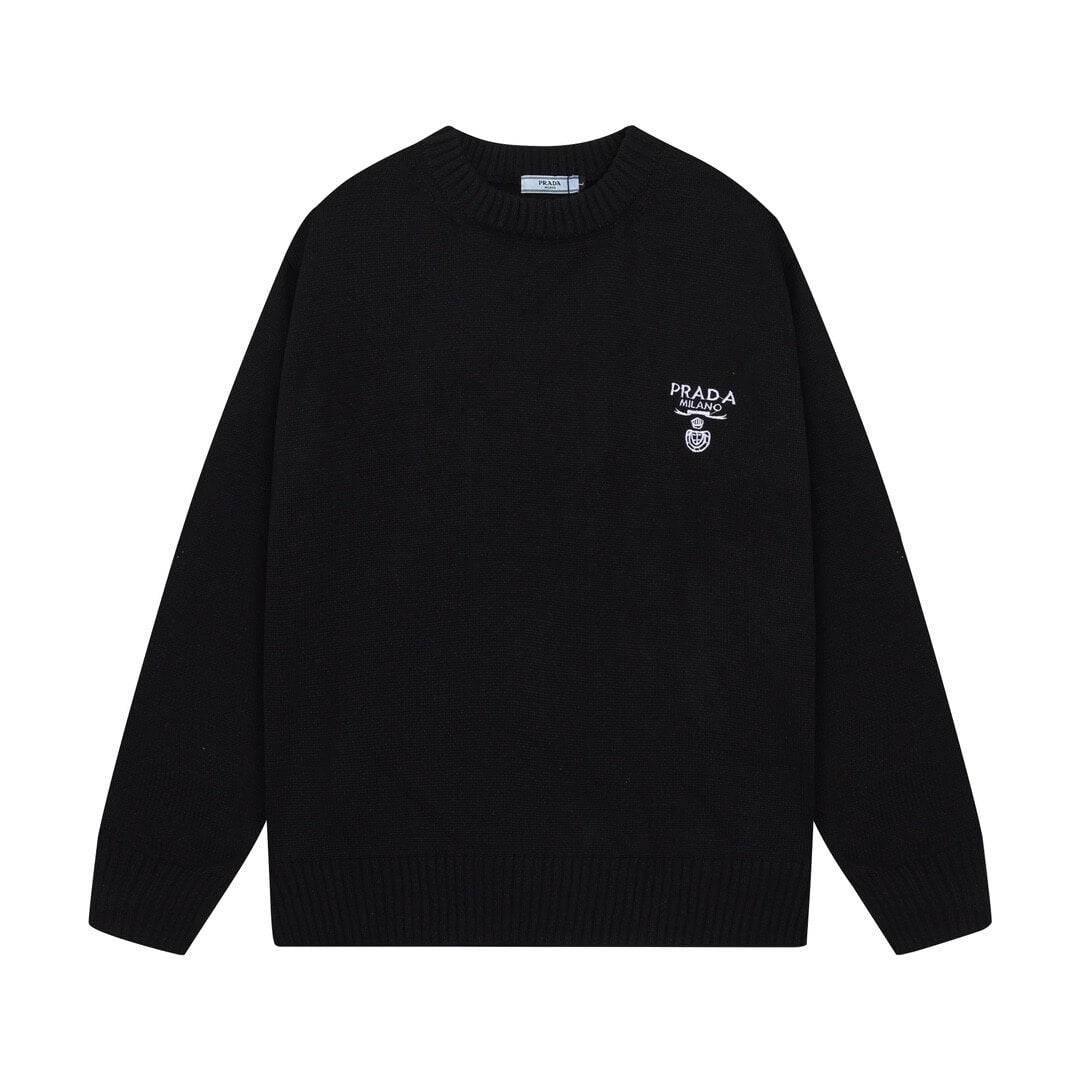 Chest Black Crewneck Sweater