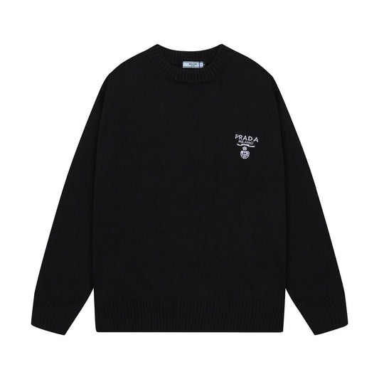 Chest Black Crewneck Sweater