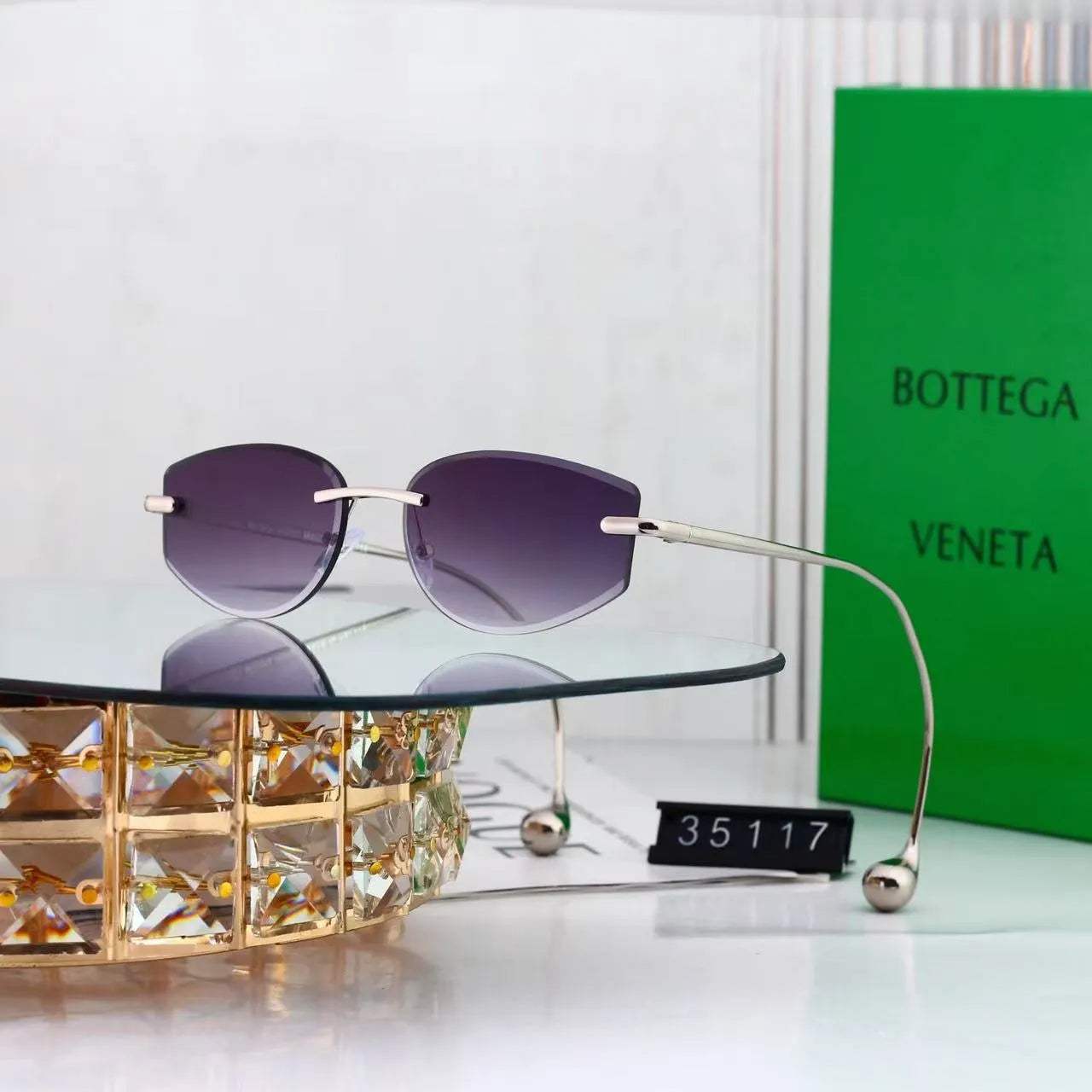 Rimless Hook-Temple Sunglasses
