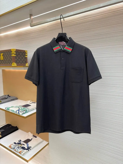 Classic Contrast Striped Polo Shirt