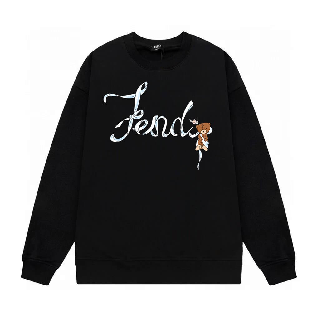 Letter & Teddy Bear Print Sweatshirt