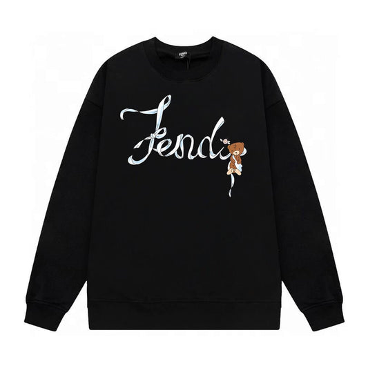 Letter & Teddy Bear Print Sweatshirt