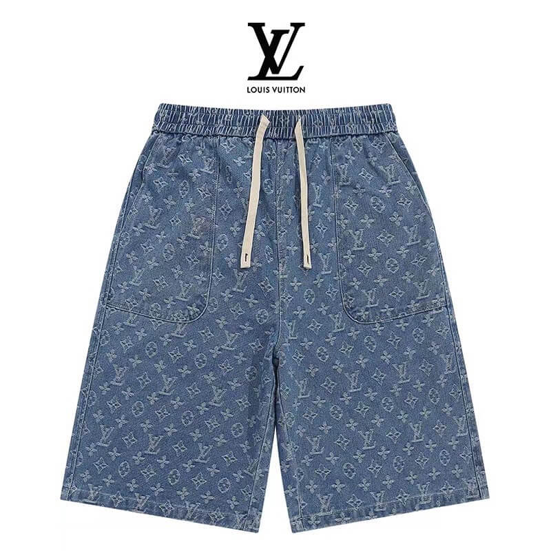 Denim Jacquard Shorts