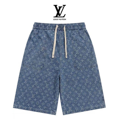 Denim Jacquard Shorts