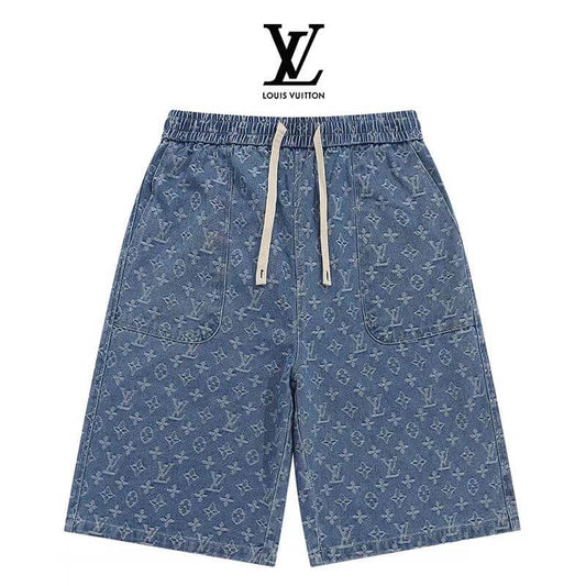 Denim Jacquard Shorts