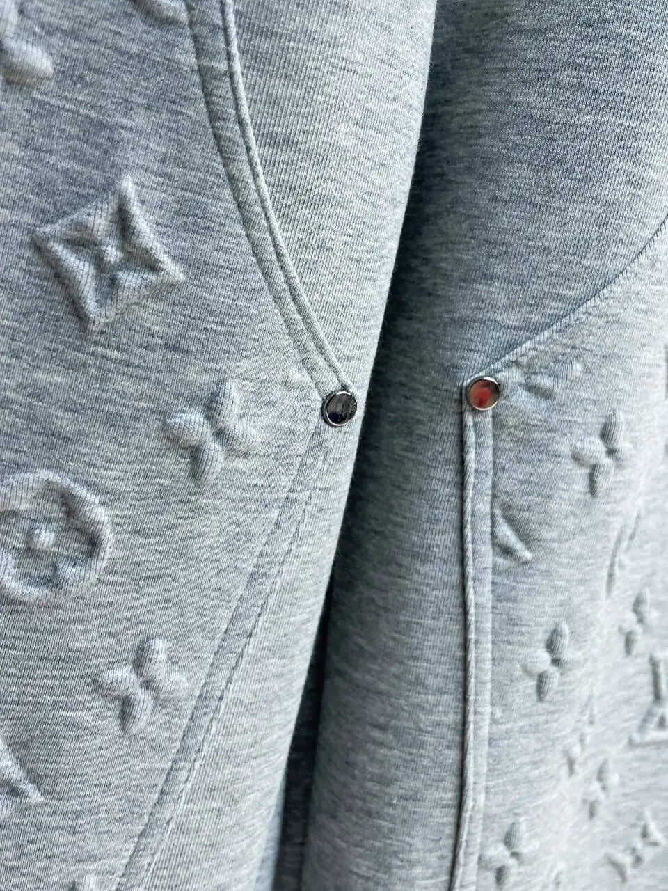 Embossed Monogram Patch Pocket Wide‑Leg Pants