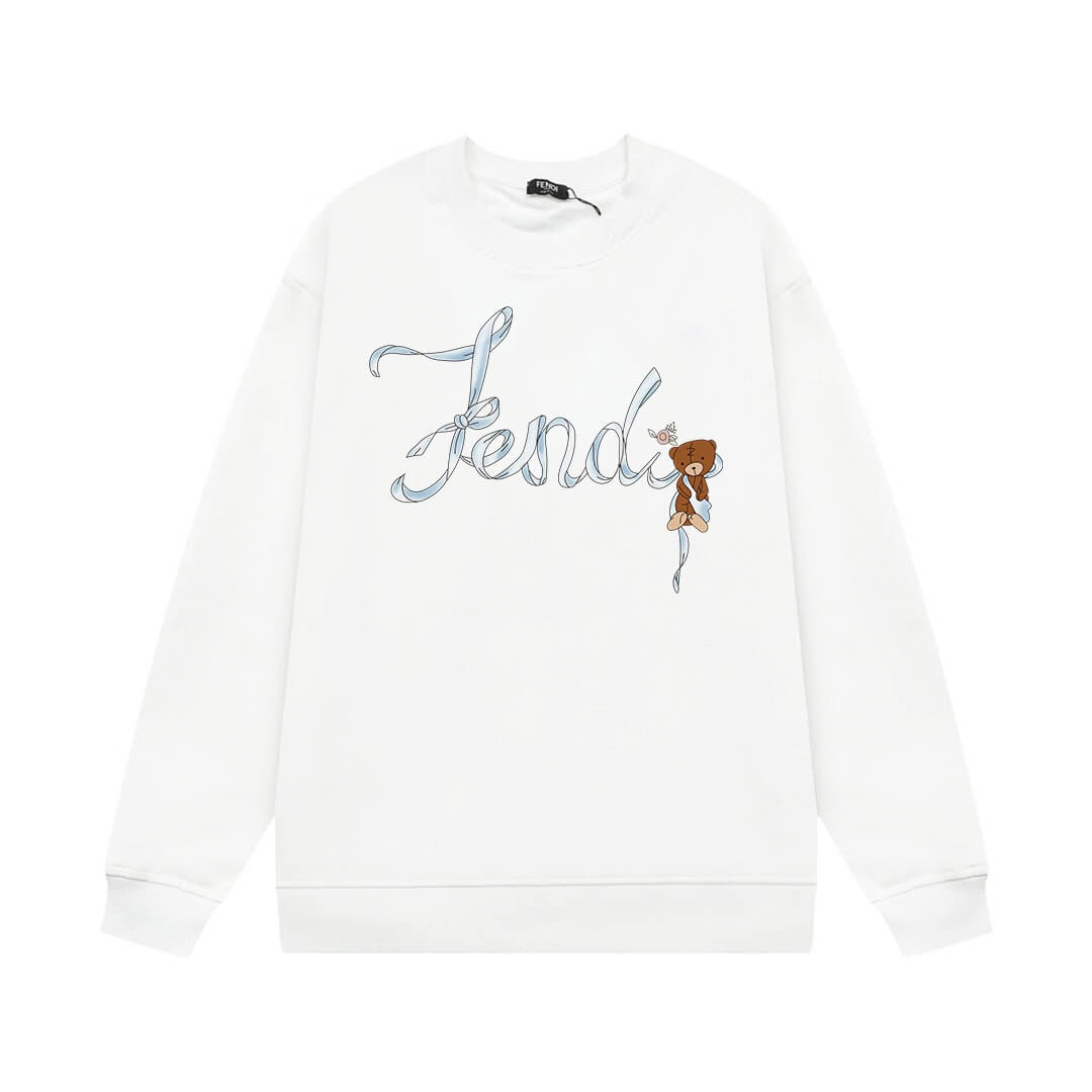 Letter & Teddy Bear Print Sweatshirt