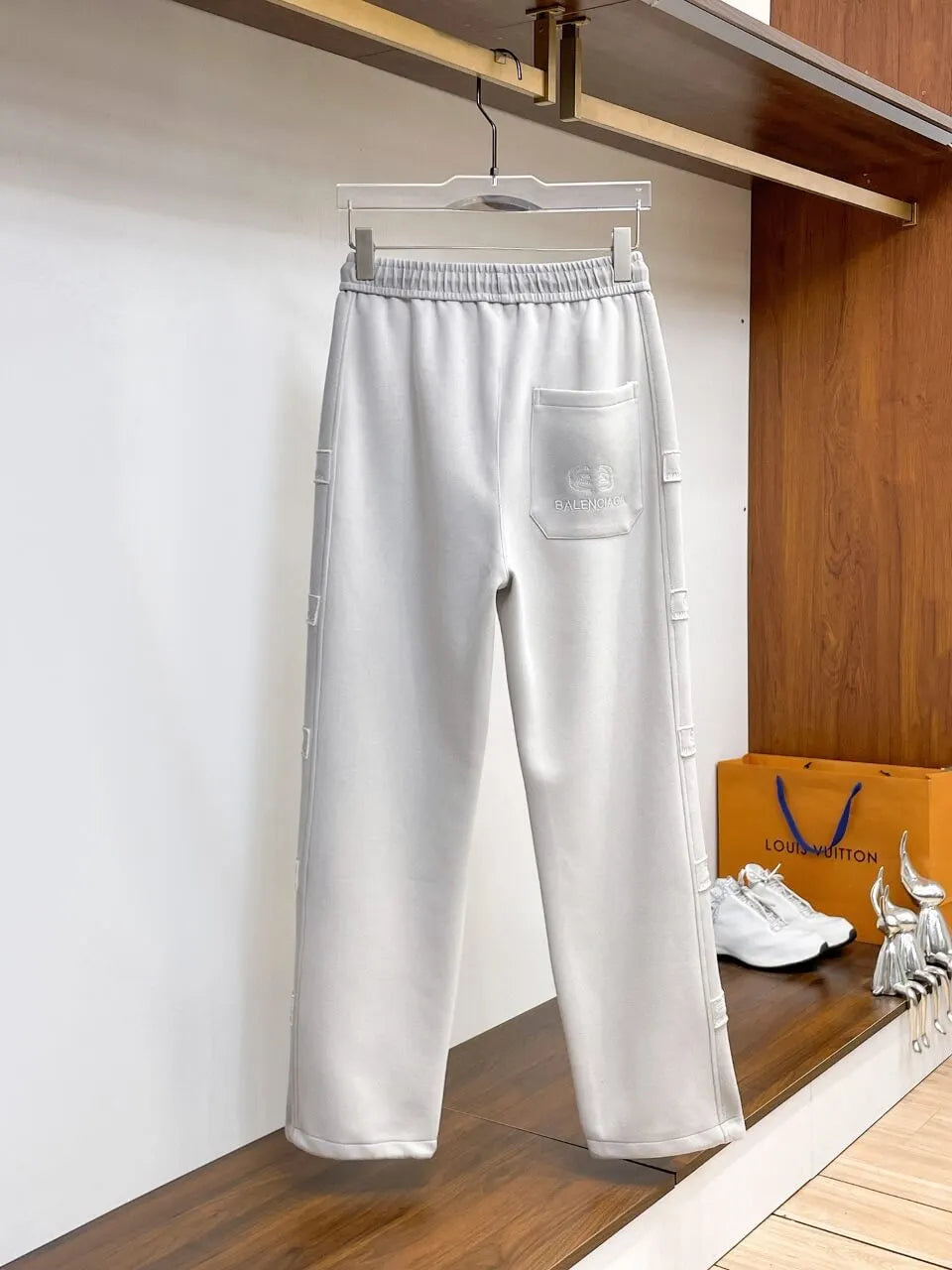 Side Multi‑Patch Decorated Straight Pants