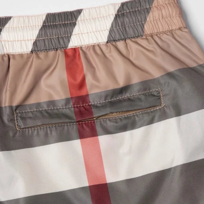 Split Contrast Panel Vintage Check Shorts