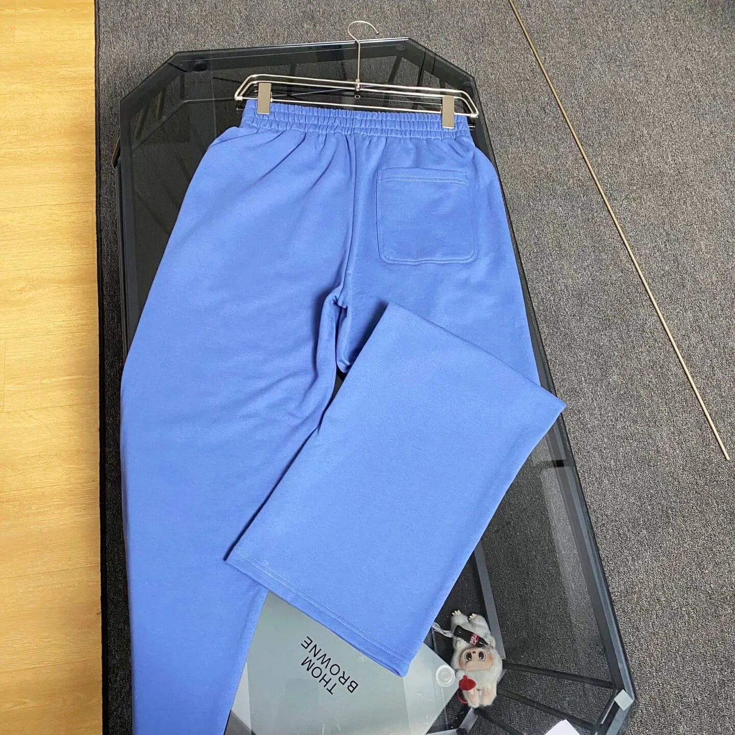 Letter Embroidery Straight Sweat Pants