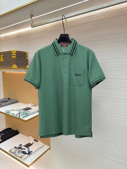 Color Block Stripe Polo Shirt