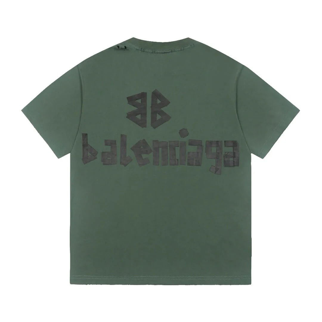 Raw-Edge Cuff Design T Shirt