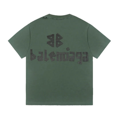 Raw-Edge Cuff Design T Shirt