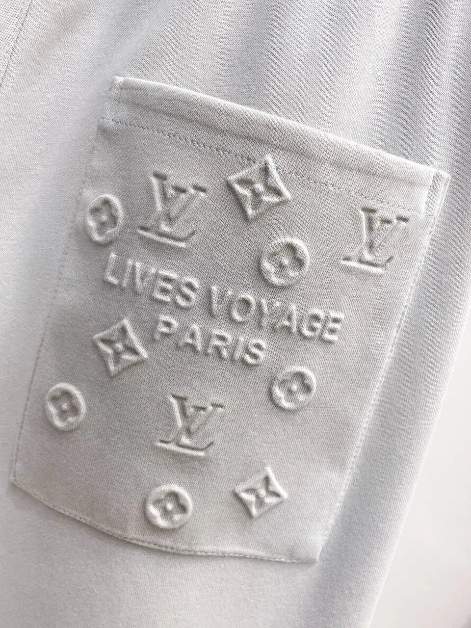 Simple Embossed   Straight‑fit Pants