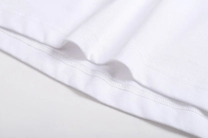 Plain‑Knit Rib Collar Embroidered T‑Shirt